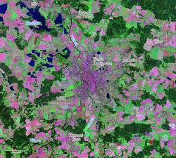 Ceske Budejovice - satelitní mapka